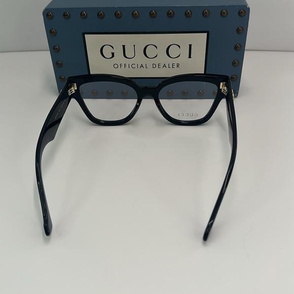 New Authentic GUCCI GG1424O CAT EYE FRAMES IN BLACK Eyeglasses - Picture 8 of 12